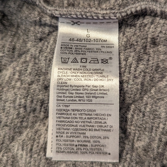 Banana Republic Quilted Brush Gray Heathered Zip Front Vest Pockets Men's Large - Picture 6 of 8